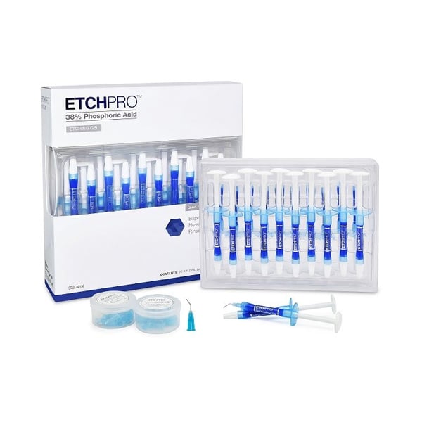 EtchPro 38% Phosphoric Acid Etching Gel Syringe, 1.2 ml, 20/Pk. Rinses cleanly with no residue