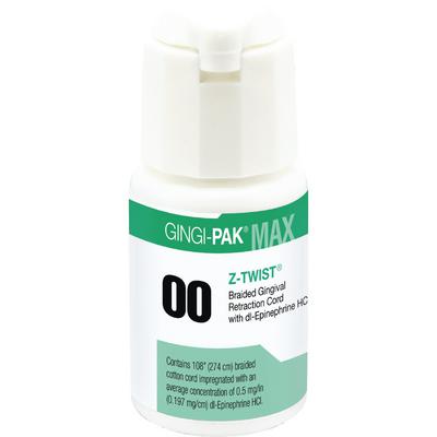 Gingi-Pak MAX Z-Twist Weave - #00 Very Thin with Epinephrine, 100% Cotton, 108" per Bottle. #10170M