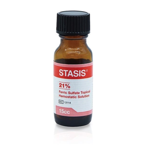 Stasis 21% Ferric Sulfate, Hemostyptic Solution without epinephrine, 15 mL Bottle