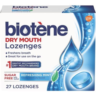 Biotene Dry Mouth Lozenges, Sugar-Free, w/Xylitol, Refreshing Mint flavor, 27 lozenges per Box, 12