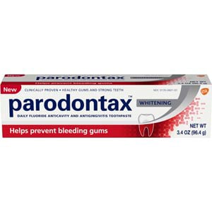 Parodontax Toothpaste with Whitening, Box of 12 - 3.4 oz. Tubes. Helps reduce plaque, bleeding
