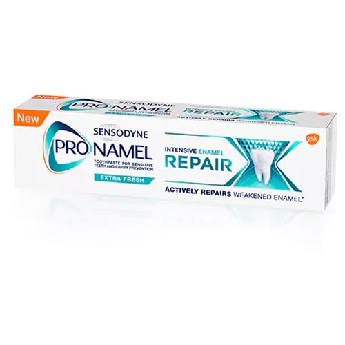 ProNamel Intensive Enamel Repair Toothpaste, Extra Fresh, 12- 3.4 oz Tubes. Actively repairs