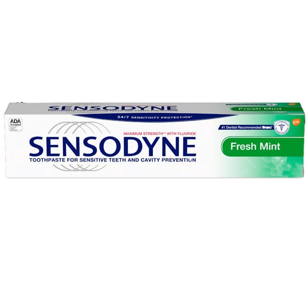 Sensodyne Toothpaste, Fresh Mint, 36 - 0.8 oz Tubes. Sensitivity relief and lasting sensitivity