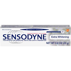 Sensodyne Extra Whitening Toothpaste, Trial Size.