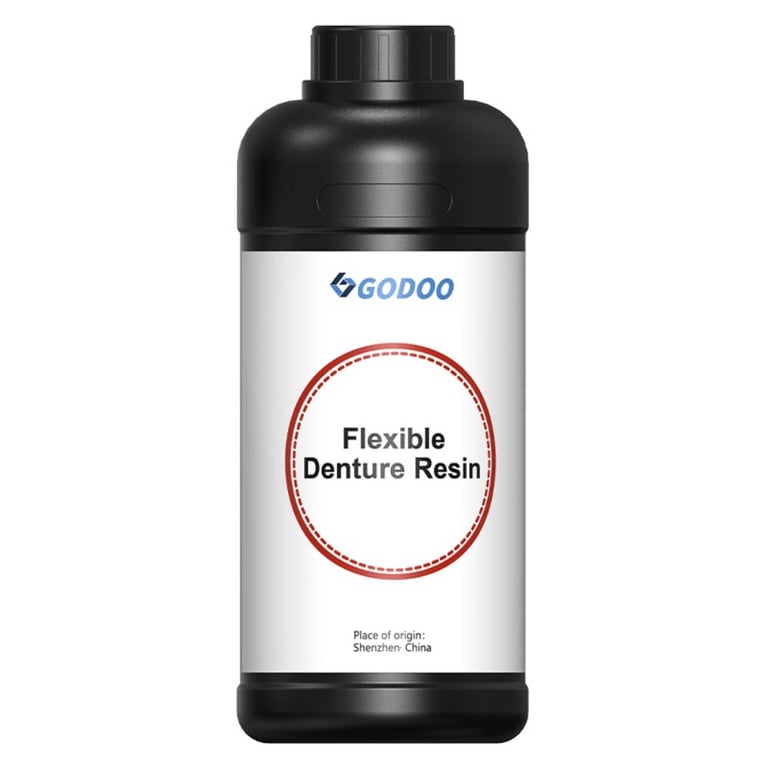GoDoo Flexible Denture Resin 3D Printing Resin, 0.5kg Bottle, 1/Pk. Biocompatible photopolymer