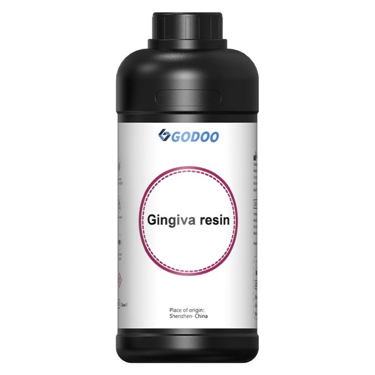 GoDoo Gingiva Resin 3D Printing Resin, 0.5kg Bottle, 1/Pk. Designed to integrate with rigid dental