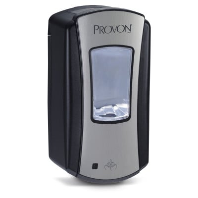Provon LTX-12 Touch Free Foam Dispenser, Brushed Chrome/Black- 1/Pk. Uses 1200ml LTX-12 refills