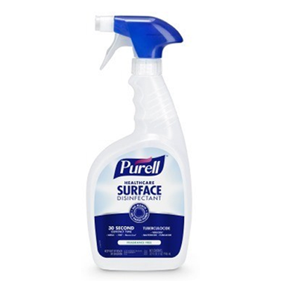 Purell healthcare surface disinfectant. 32 fl oz spray bottle, capped & sealed w/ trigger