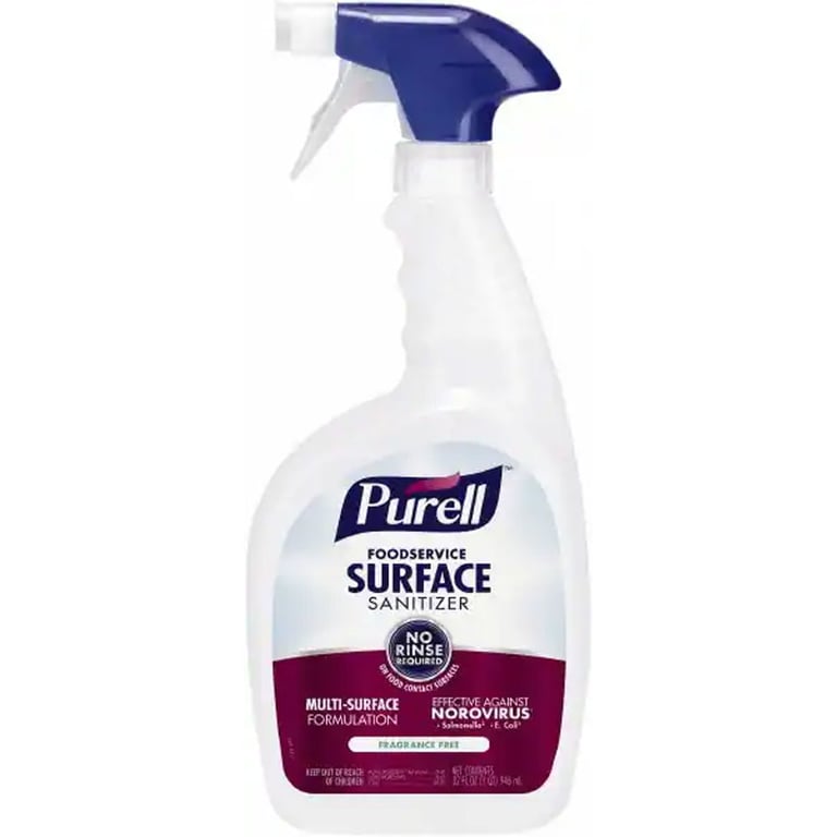 Purell Foodservice Surface Sanitizer Spray, 32 fl oz Bottle with Spray Trigger, 1/Pk. No-rinse