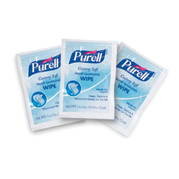 Purell Cottony Soft Hand Sanitizing Wipes, Individually Wrapped, 1000/Case. 62% Alcohol content