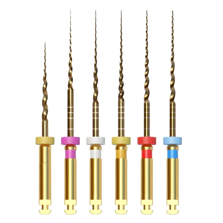 GoldenDent Golden-Taper Nickel-Titanium (NiTi) Rotary File, Asst 21mm, 6/Pk. Contains one each