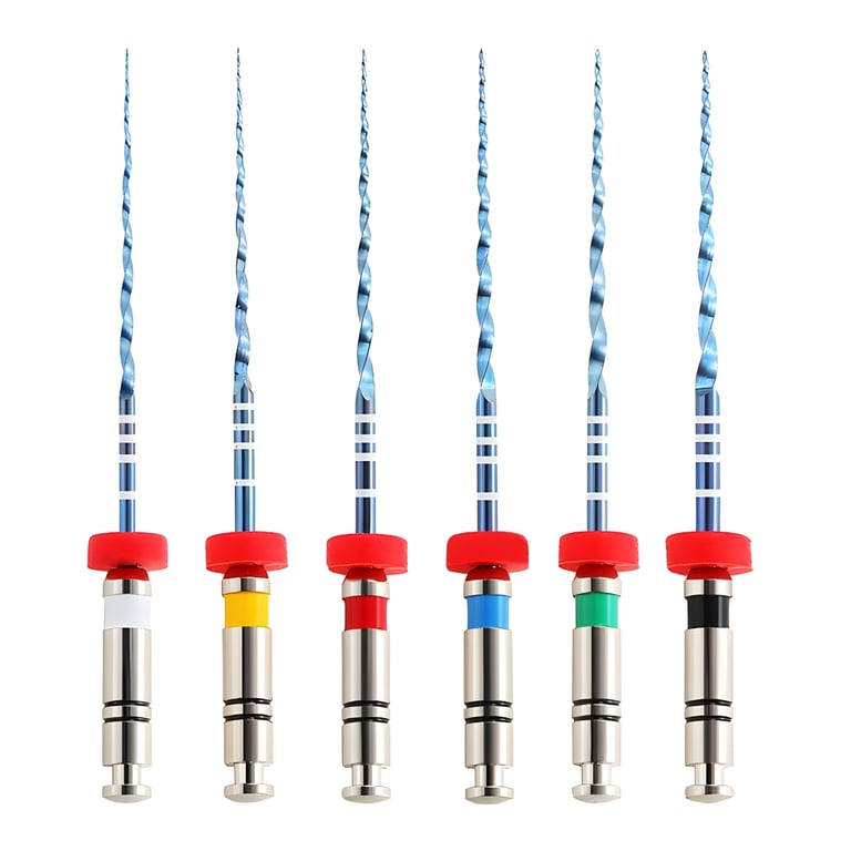 GoldenDent V-Blue Nickel-Titanium (NiTi) Rotary File, .04 Taper Assorted (#15-40), 21mm, 6/Pk