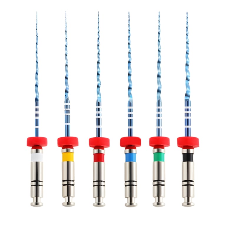 GoldenDent V-Blue Nickel-Titanium (NiTi) Rotary File, .04 Taper Assorted (#15-40), 25mm, 6/Pk