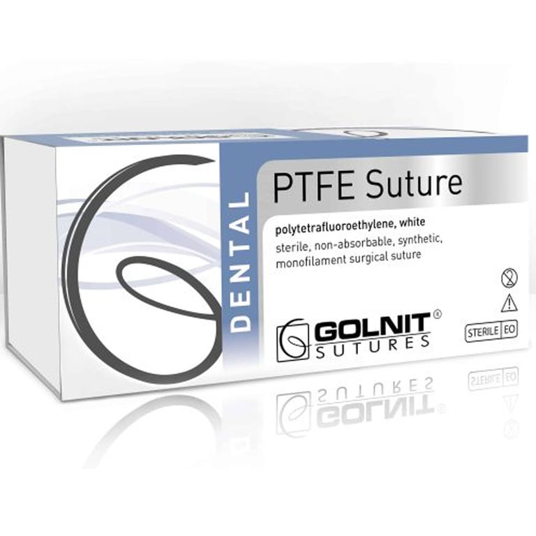 Golnit 3/0 PTFE Suture 18", Reverse Cutting Needle (16mm, 3/8 Circle), White, 12/Pk
