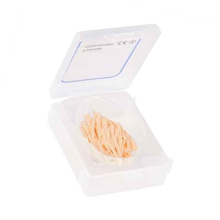 GooDent Wooden Wedges, Small, Orange, Anatomical, 100/Pk. Features round tips to protect gingival