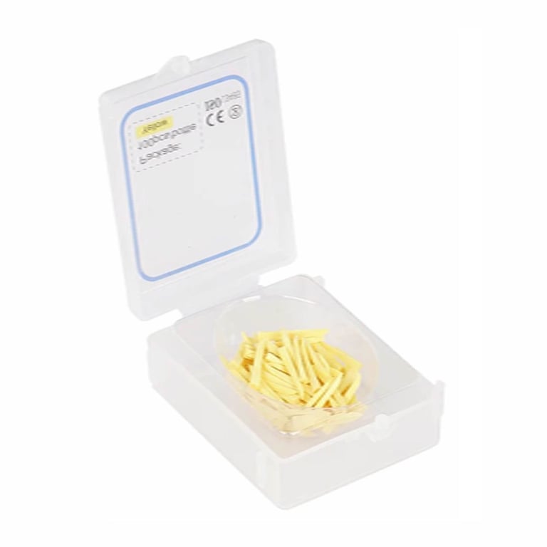 GooDent Wooden Wedges, Large, Yellow, Anatomical, 100/Pk. Features round tips to protect gingival