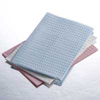 DurEcon Patient Bibs BLUE 13" x 18" 2-Ply Paper/1-Ply Poly 500/Cs. Plain Rectangle