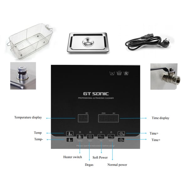 GT Sonic Dseries 2L Digital Ultrasonic Cleaner with Degas and