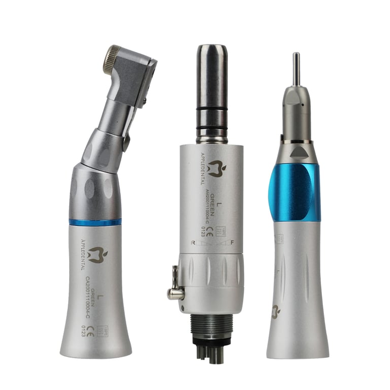 AppleDental Green-L Handpiece & Air Motor Set with External Water Spray. Includes E type/4 hole