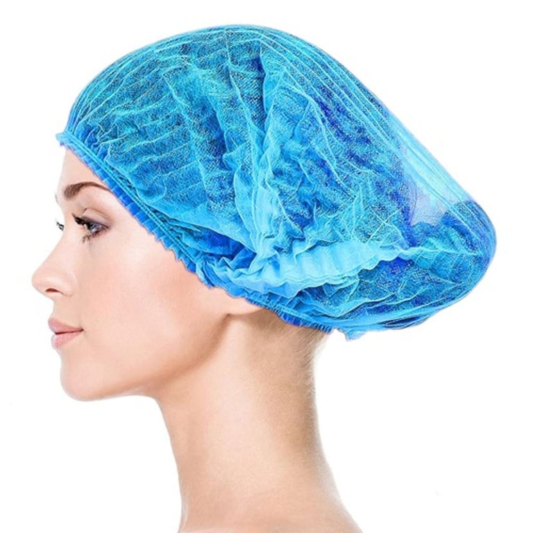 Guardall Bouffant Caps 24" Blue, Accordion Style - Polypropylene, 100/Bag