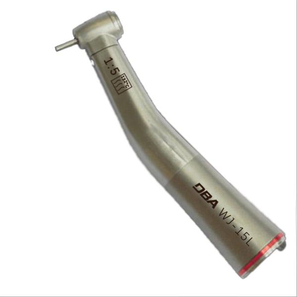 DBA Woodpecker 1:5 E type Handpiece. Push button head accepts 1.6mm burs. Fiber optic compatible