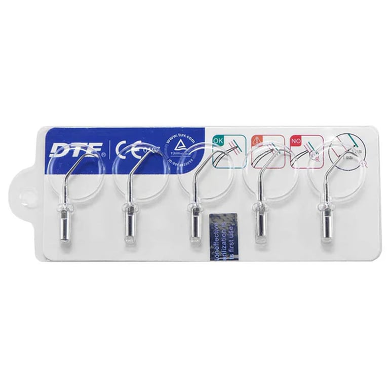 DTE Ultrasonic Endo Silver Tips ED10, 5/Pk. Designed for root canal soft treatment. Applicable