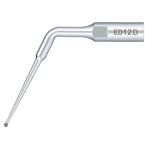 DTE Ultrasonic Endo Silver Tip ED12D, 1/Pk. Ball Head endodontic tip with diamond coating