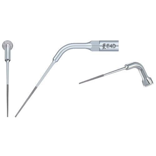 Woodpecker, Ultrasonic Scaler Silver Tips E4D - 1/Pk. Endodontic Tips, diamond coated