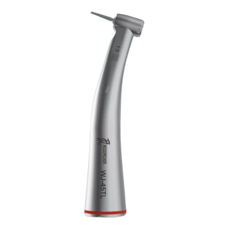 Woodpecker WJ-45TL Contra Angle Handpiece. Features a 1:5 ratio, 91.5 angled head with German