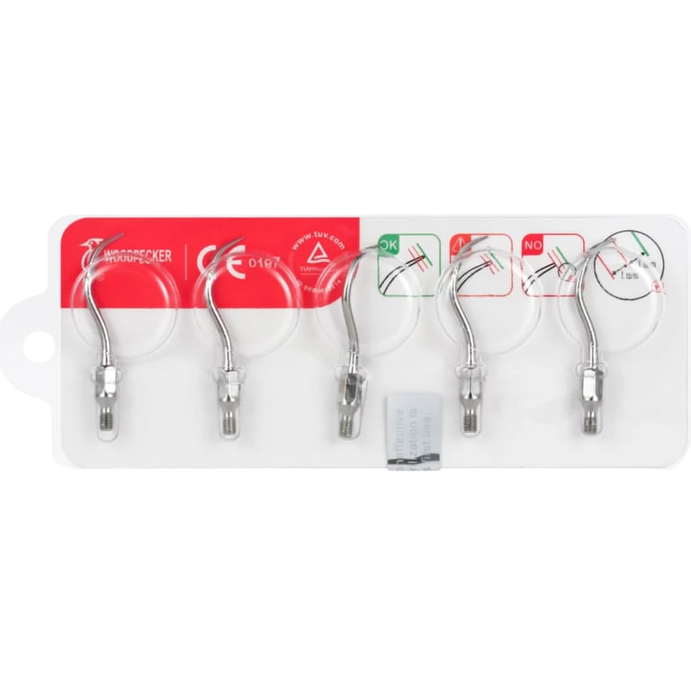 Woodpecker GK1 Scaler Tips, Supragingival Deposits, 5Pcs/Set, 1/Pk. Constructed from stainless