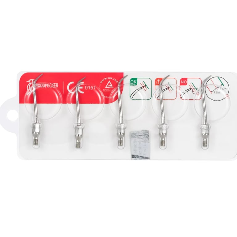 Woodpecker GK2 Scaler Tips, Heavy Supragingival Calculus, 5Pcs/Set, 1/Pk. Constructed