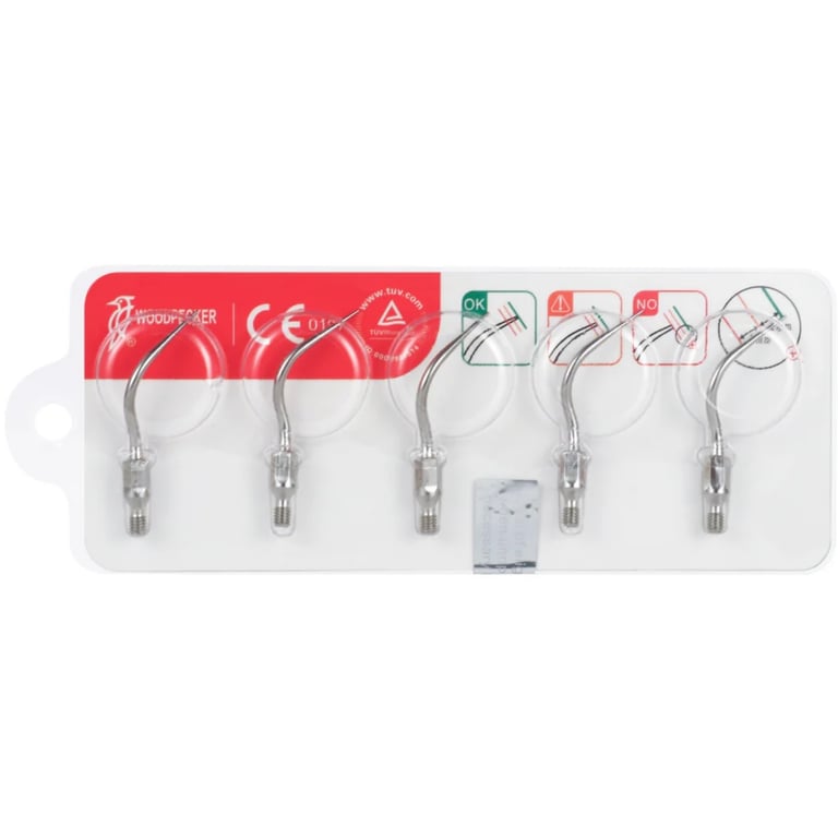 Woodpecker GK7 Scaler Tips, Right-Angled, Supragingival Calculus, 5Pcs/Set, 1/Pk. Made