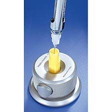 Captor Deluxe Needle Handler - spring-loaded slide locks onto any needle sheath, stainless steel