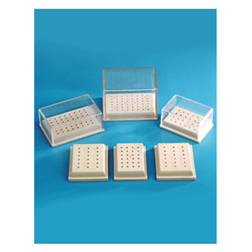 Mirabor Bur Blocks 48 hole FG/CA combo Beige Bur Block with transparent cover, autoclavable