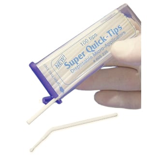 Super Quick-Tips Disposable Micro-Applicators White 100/Pk. With acid resistant regular fiber tip