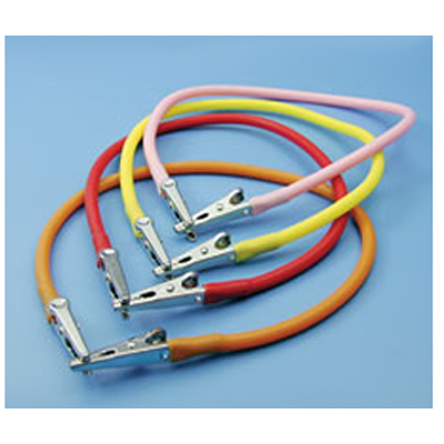 Super Assorted color 14" bib clips, autoclavable, plastic chain with nickel plated clips. 8/pk