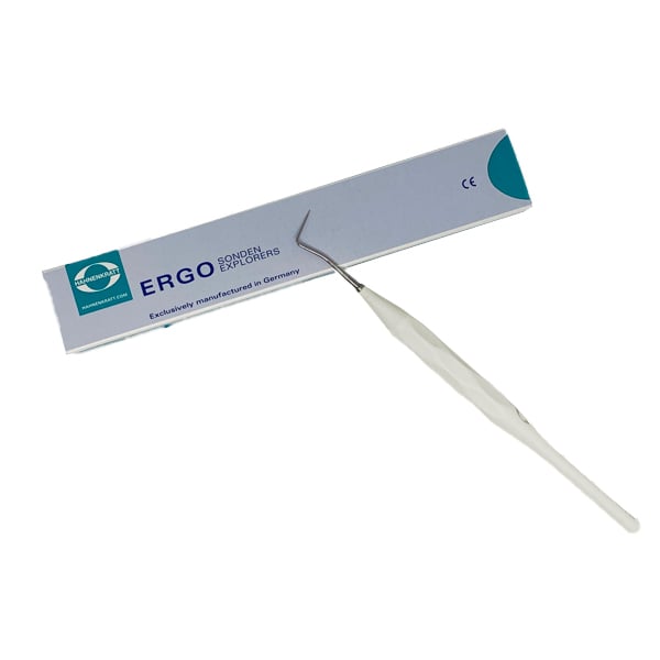Ergoform Single Ended Explorer Form C, 1/Pk. White Handle Made of Glassfiber-Reinforced Plastic