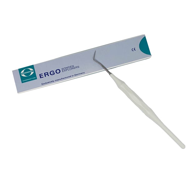 Ergoform Single Ended Explorer Form D, 1/Pk. White Handle Made of Glassfiber-Reinforced Plastic
