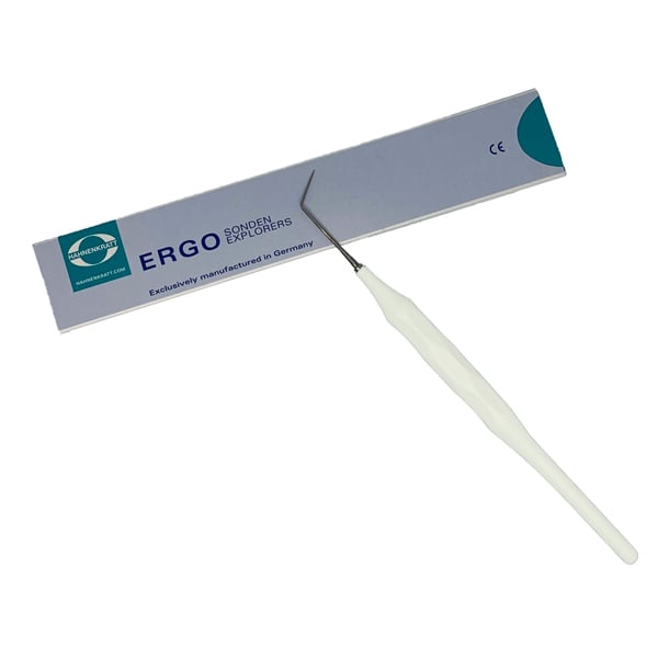 Ergoform Single Ended Explorer Form F, 1/Pk. White Handle Made of Glassfiber-Reinforced Plastic