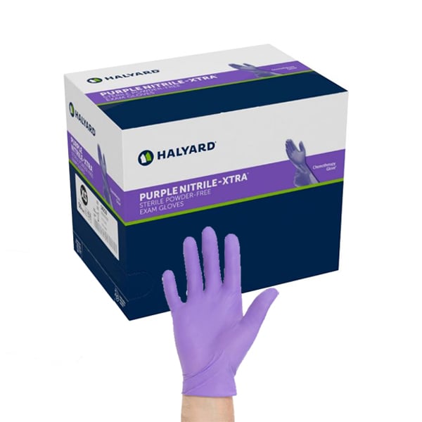 Halyard Purple NitrileXtra Sterile Exam Gloves, XSmall, 50 Pairs/Box, 4 Boxes/Case Net32