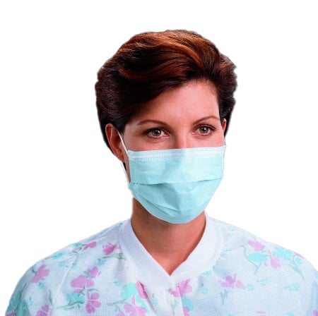 Halyard Procedure Mask - Blue, Pleat-Style with Earloops, 3-Layer Construction, Latex-Free, BFE >
