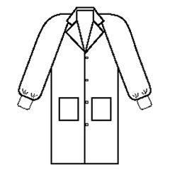 Kimberly-Clark Basic Lab Coat, White, Size Large, Protective 3-layer Fabric. Exposure Anticipated