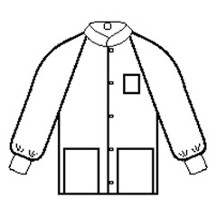 Kimberly-Clark Universal Precautions Lab Jacket, White Size Large, Protective 3-layer fabric