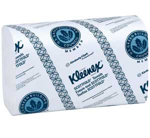 Kleenex ScottFold Hand Towels 9.4" x 12.4", White, Open Towel Size, Designed for One-at-a-Time