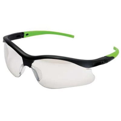 Nemesis Safety Eyewear Safety Eyewear - Indoor/Outdoor Hard coat lens, Black frame with green