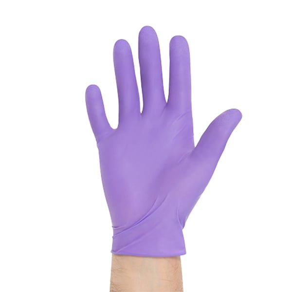 Purple Nitrile-Xtra Exam Gloves LARGE, Powder-Free Case of 10x 50/Box. Beaded cuff, textured