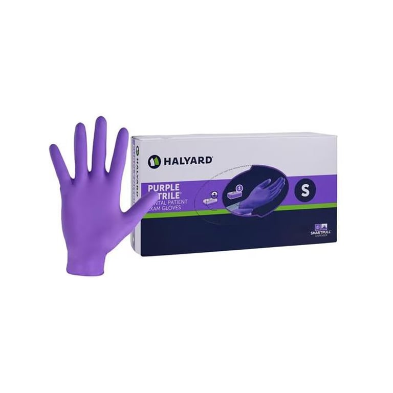 Purple Nitrile Powder-Free Gloves, Small, 100/Box Net32