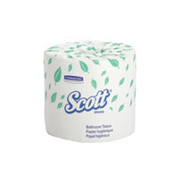 Scott 2-Ply 4.1" x 4.0" Standard Roll Bathroom Tissue, White, 550-sheet rolls, Case of 80 Rolls