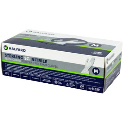 Sterling SG Sensi-Guard Nitrile Exam Gloves SMALL 250/Bx. Powder-Free, Textured Fingertips