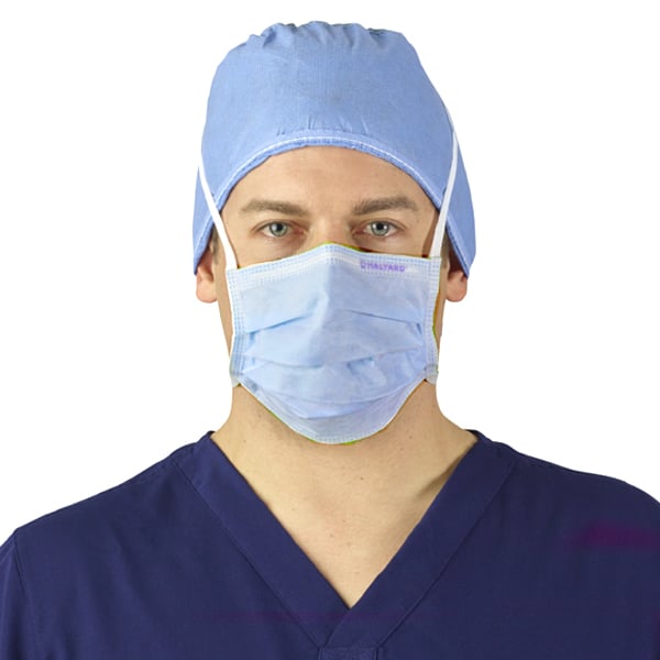 The Lite One Surgical Mask - Blue, Pleat-Style with Ties, 50/Box. BFE >= 98% at 3 micron. 3-ply